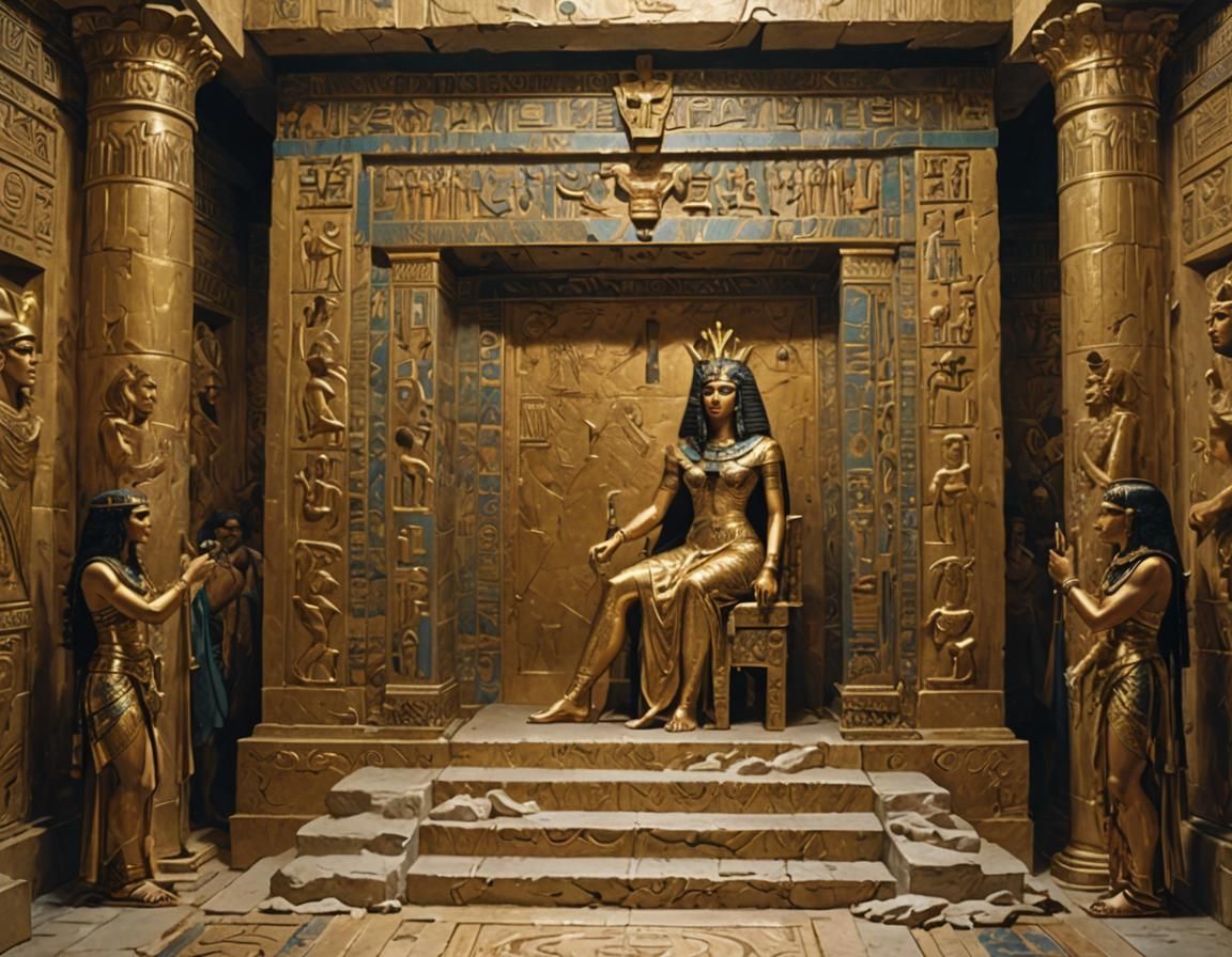 Cleopatra's tomb and the golden throne