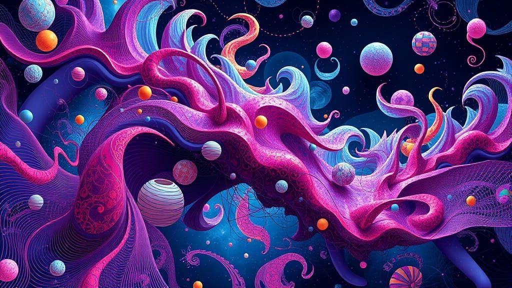 Surreal Entity with Abstract Vector Fractal Patterns