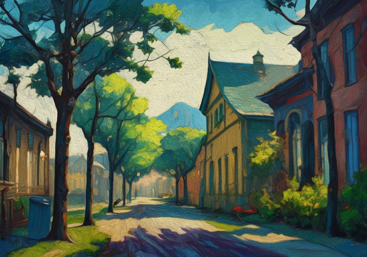 Harmonious Community: An Expressionist Oil Painting
