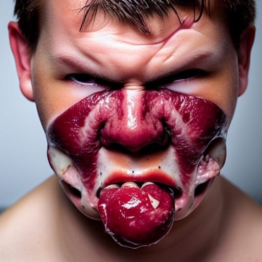Abstract Meaty Face Generated by AI