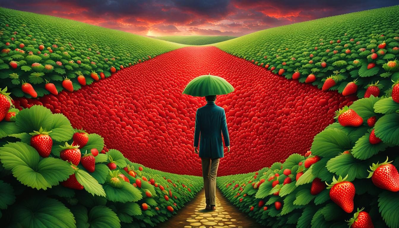 Surreal Strawberry Fields Forever Landscape