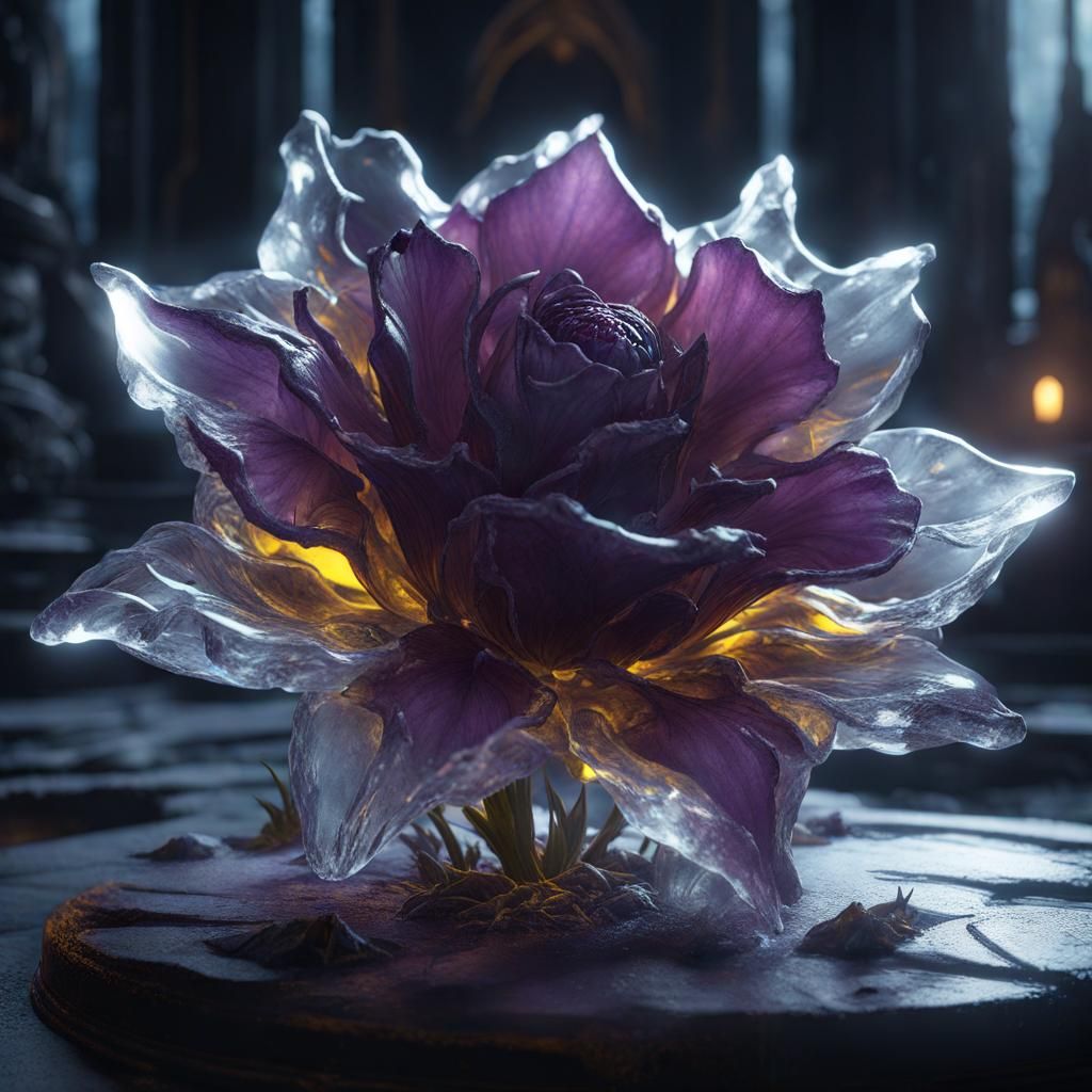 Iced Blood Flower: Dark Fantasy Concept Art
