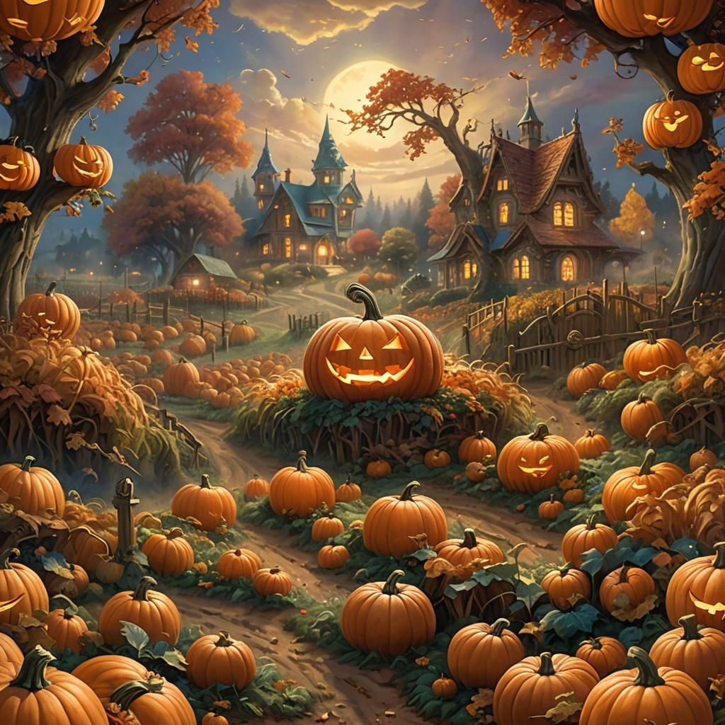 Great Pumpkin Rising: Ethereal Fantasy Art