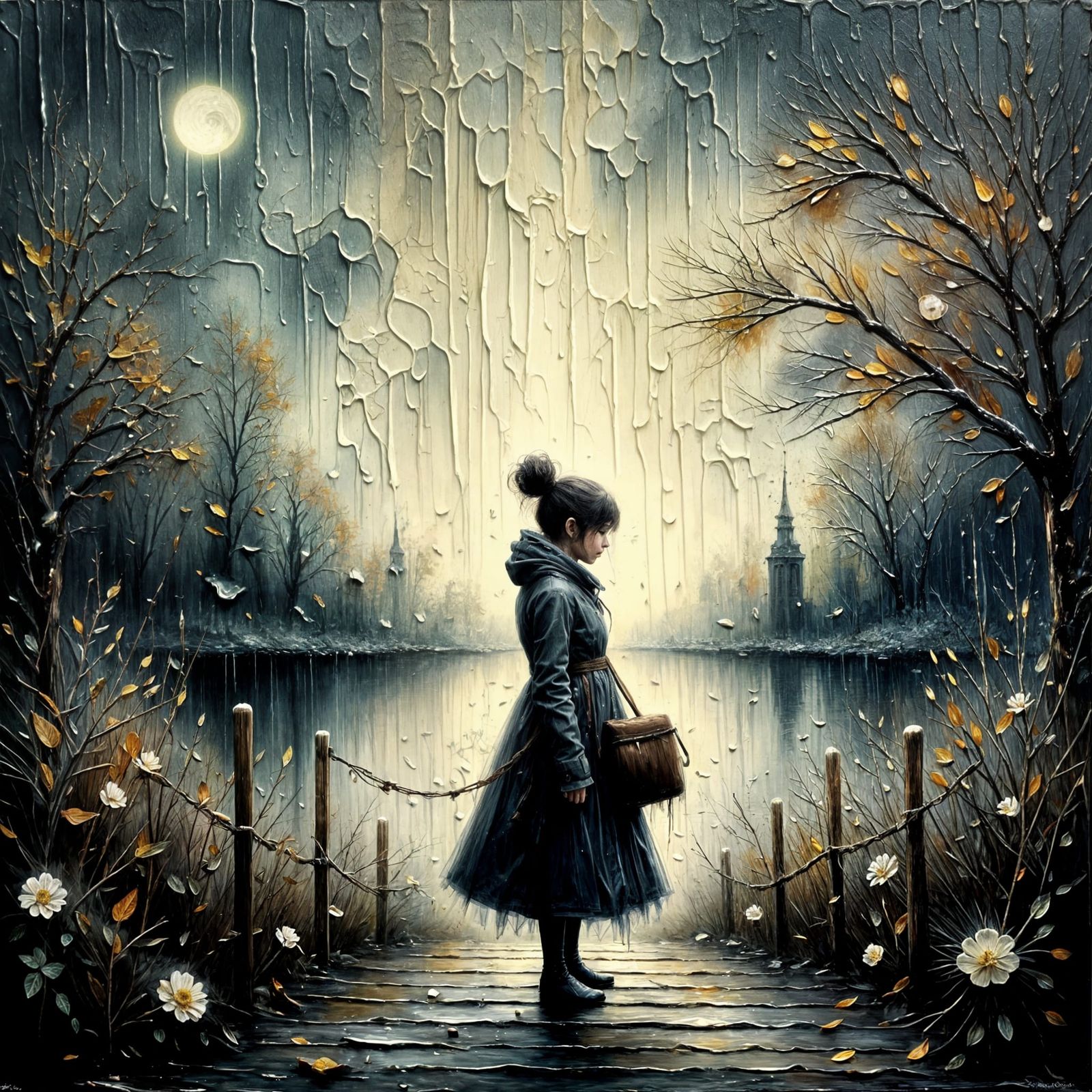 Artist Paints Gentle Rain in Photorealistic Oil Style