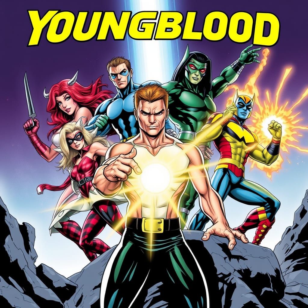 Dynamic Youngblood Heroes in Comic Book Style