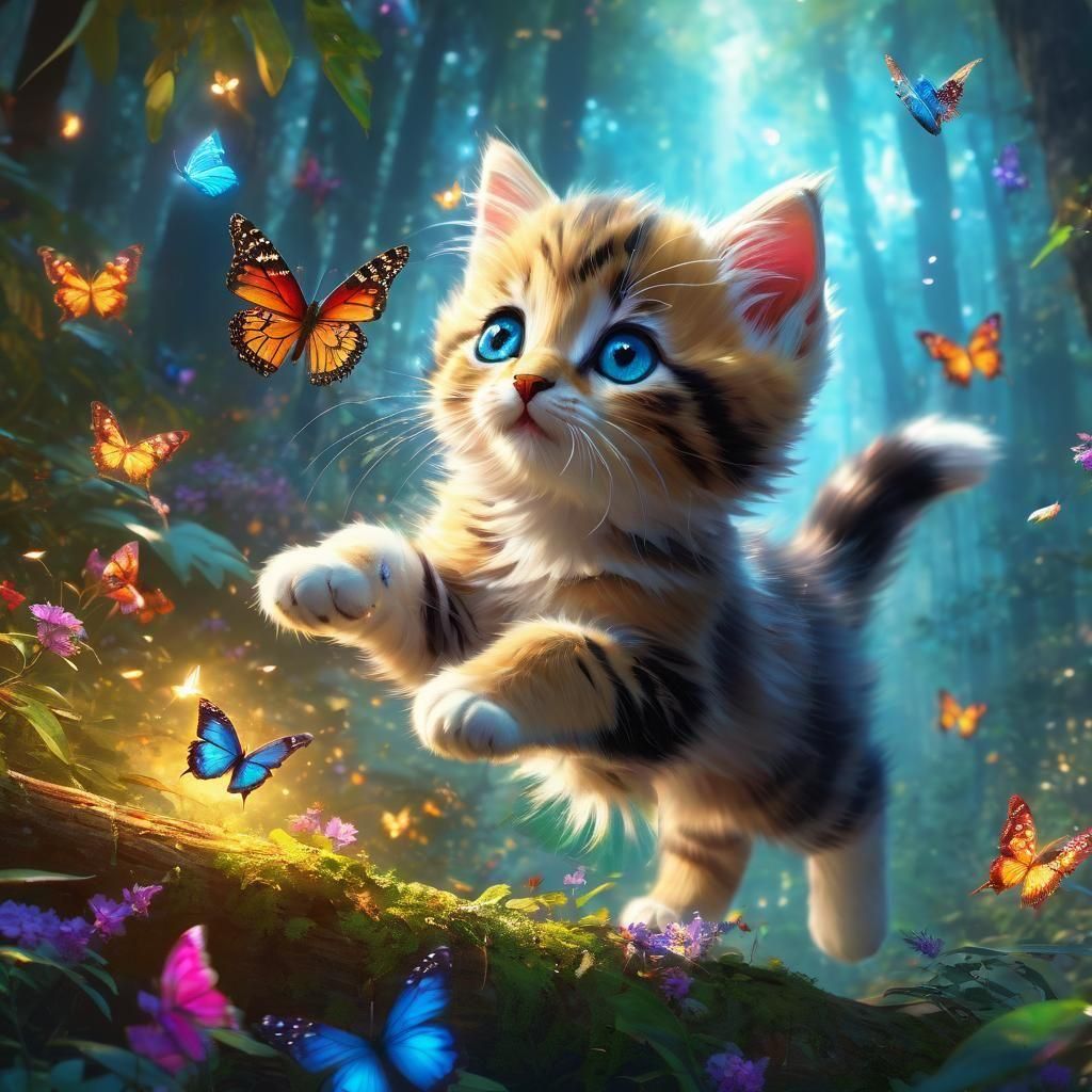 Enchanted Forest with Twinkling Lights