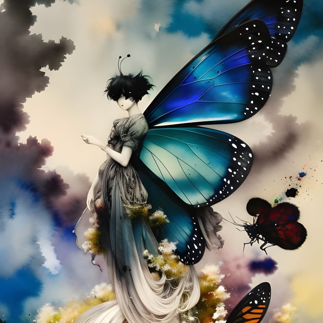 Surreal Butterfly Masterpiece in Bleak Color Tones