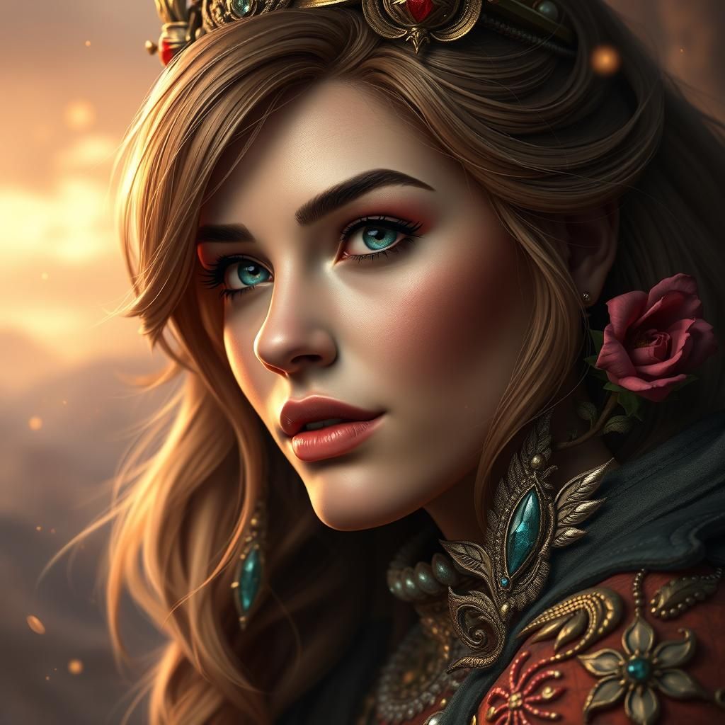 Eva Gabor Portrait in Detailed Matte Painting Style