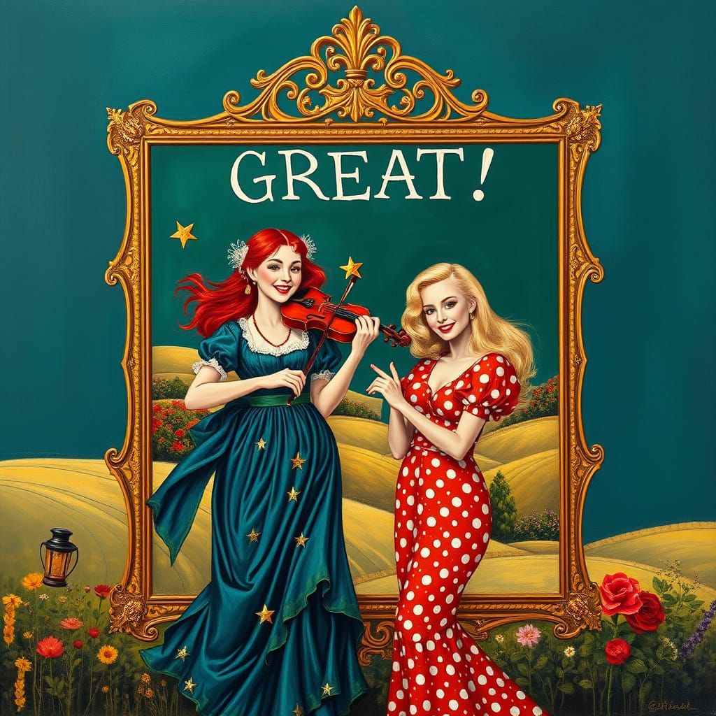 Whimsical Oil Painting in Klimt's Style: A Celebration of Jo...