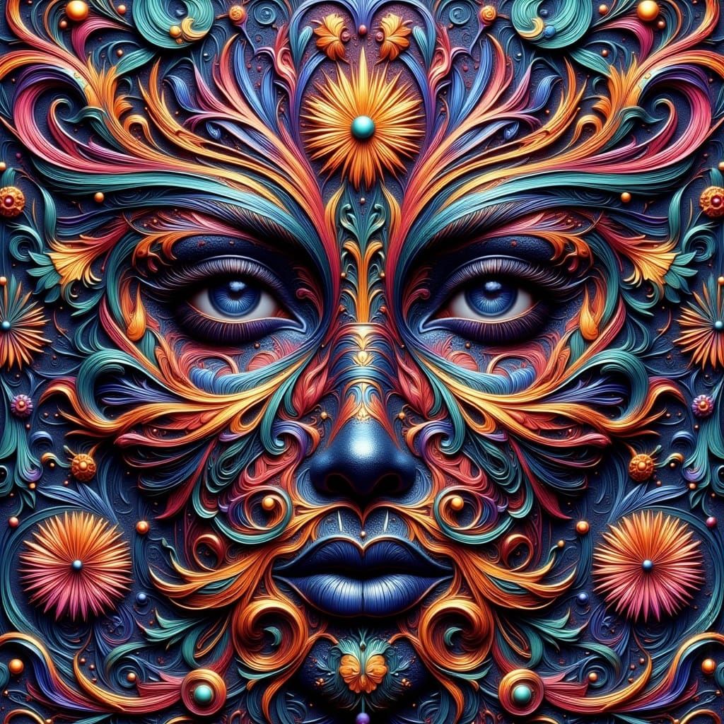 Abstract Fractal Art Nouveau Punk Vector