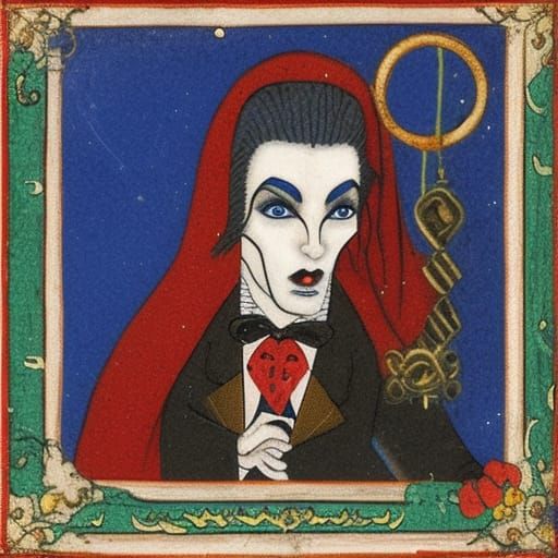 Vampire Lord at the Post Office: Persian Miniature