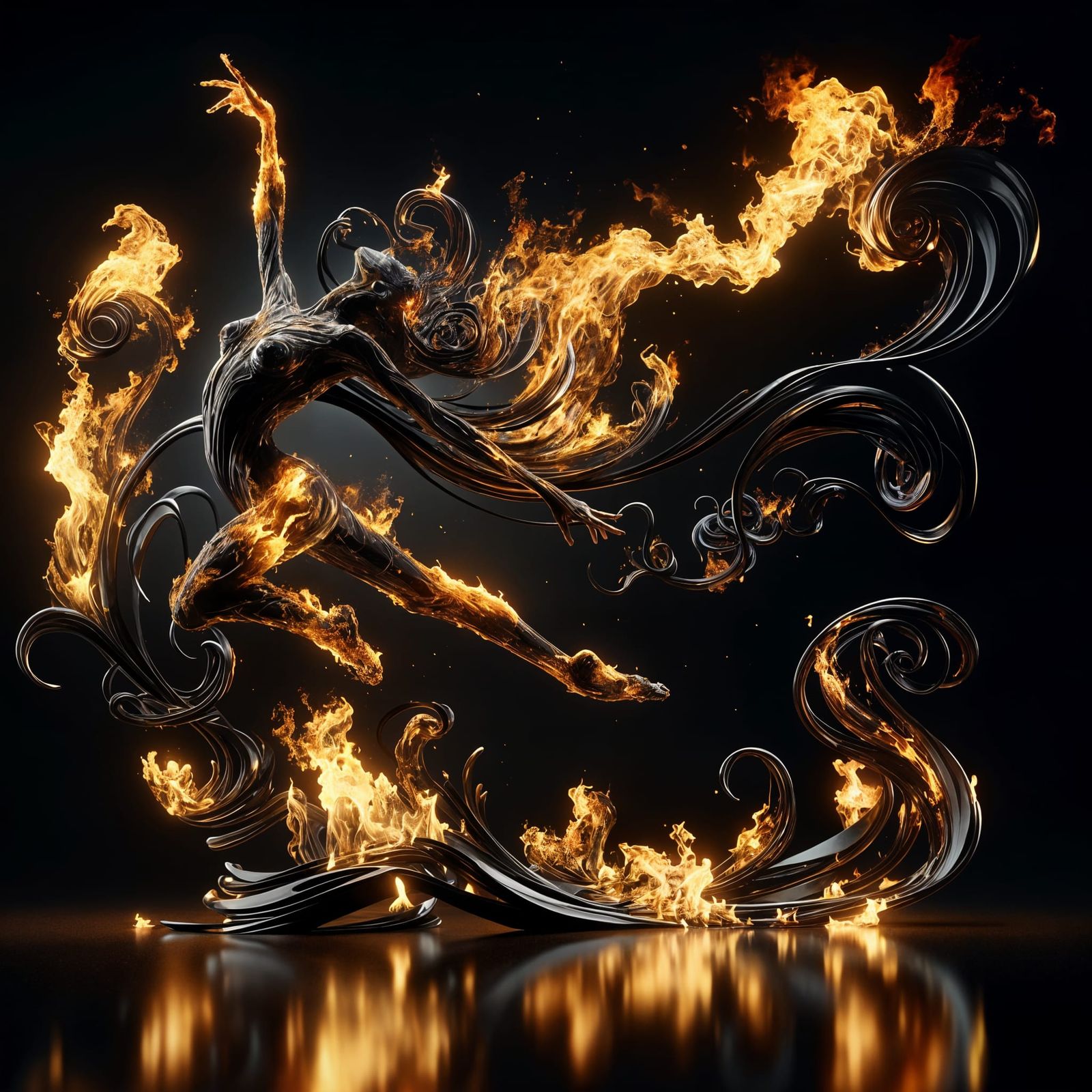 Flame Dancer in Obsidian