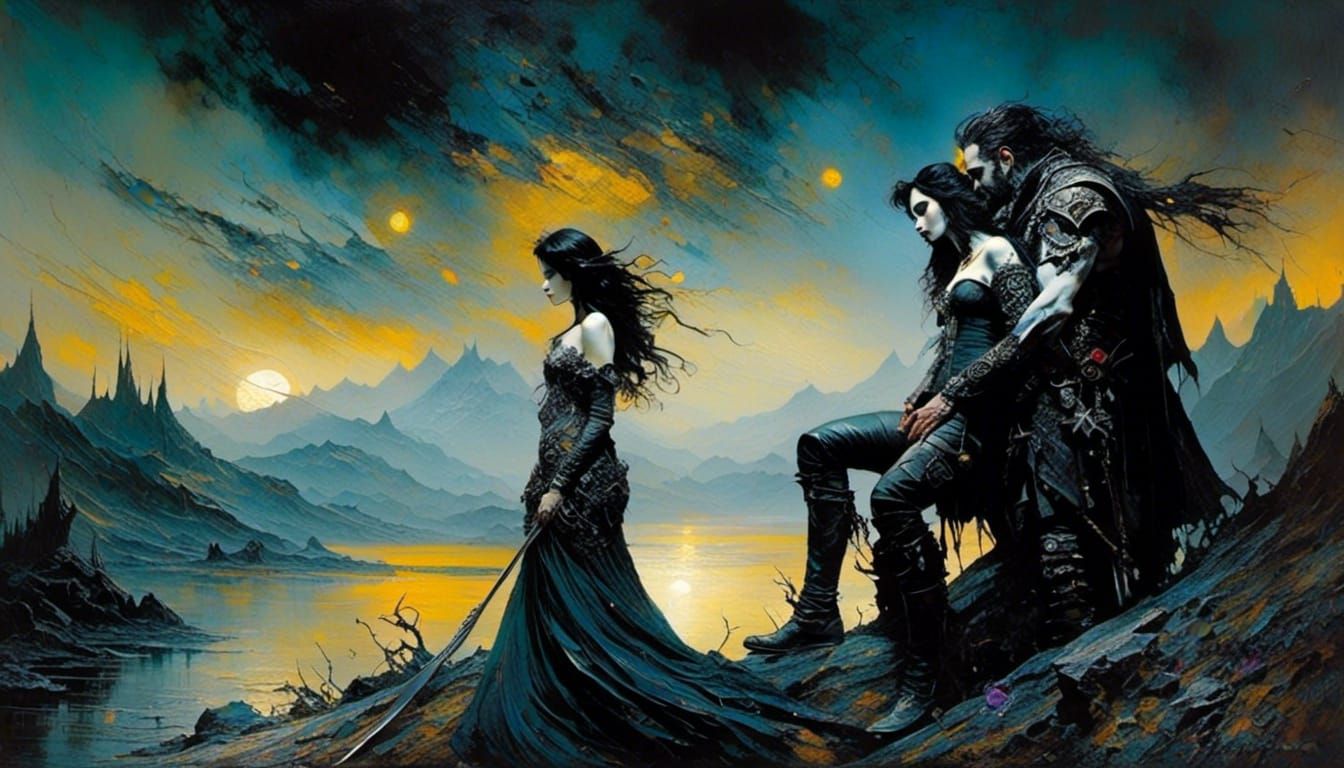 Old Warrior's Kiss: An Impasto Love Scene