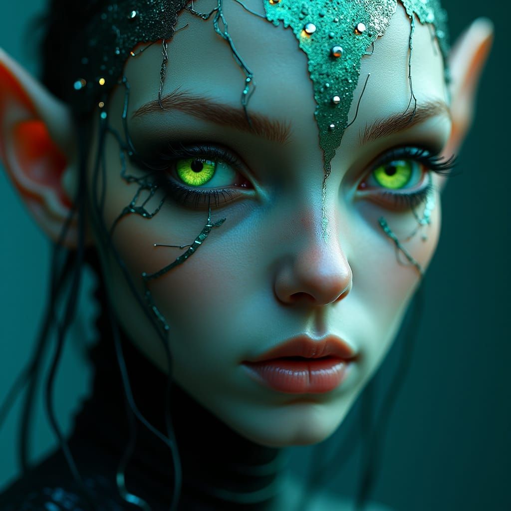 Mystical Being Portrait with Cybernetic Details