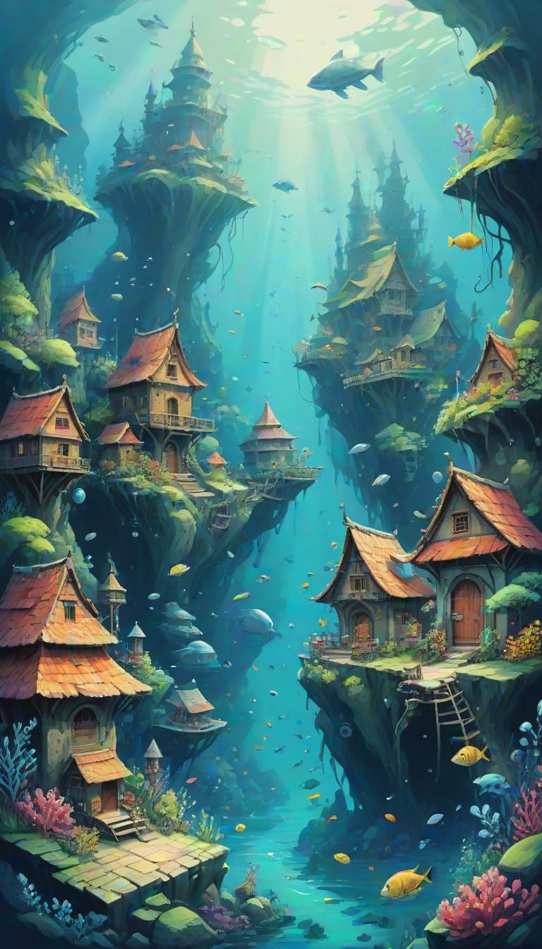 Underwater fantasy village