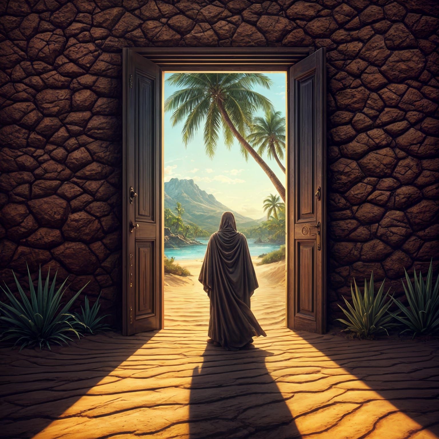 Ethereal Desert Portal to Tropical Paradise