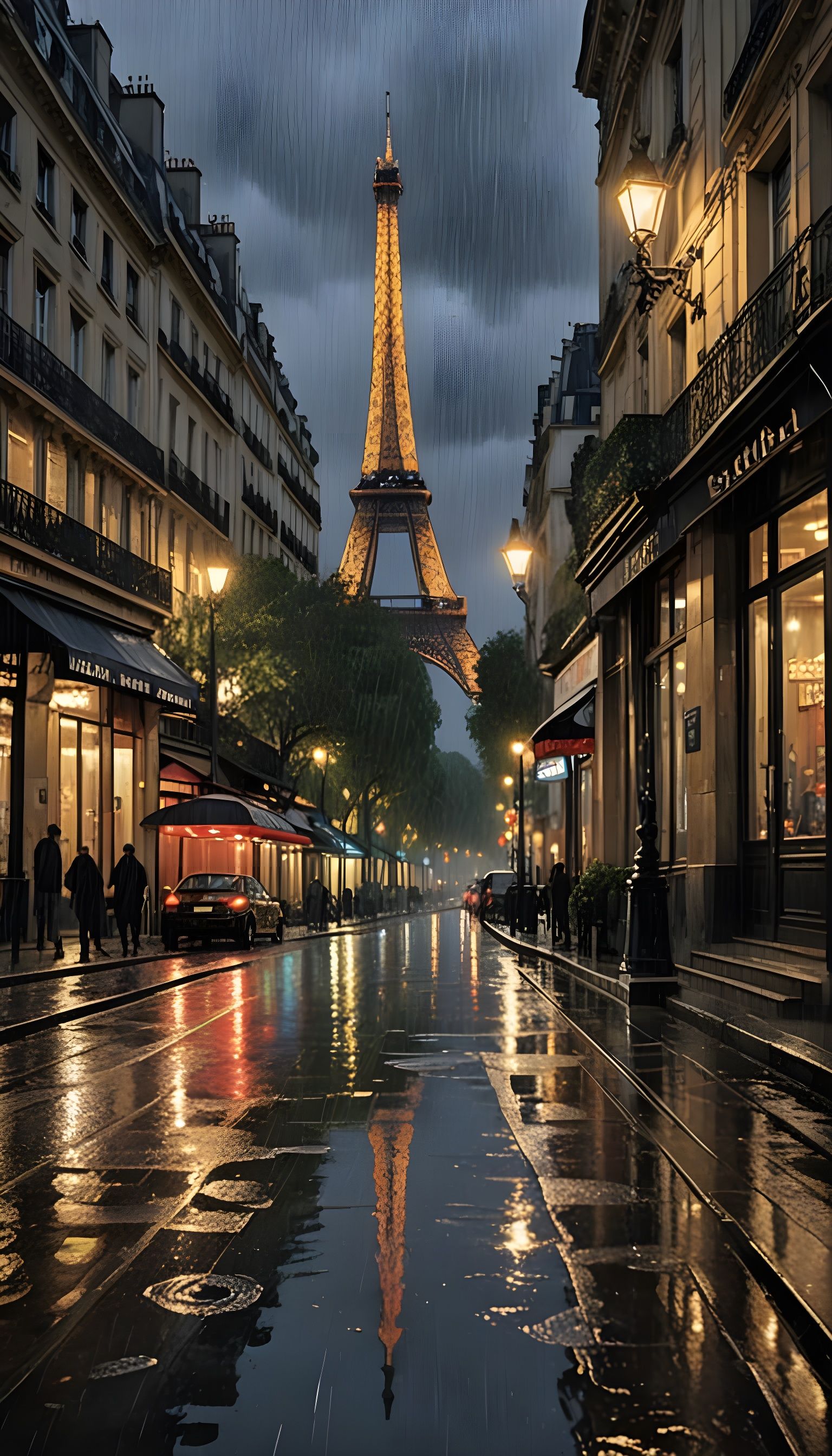 Rainy Nights in Parisian Grandeur
