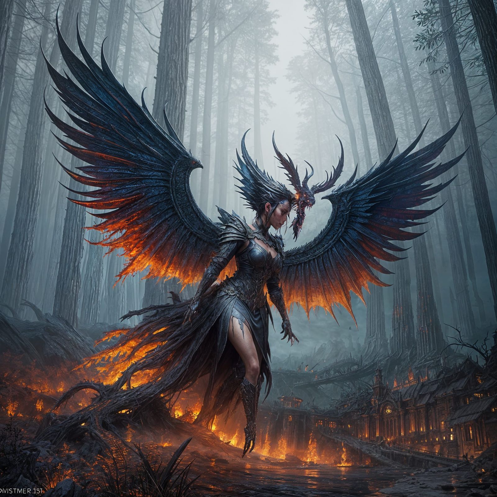 Fiery Winged Fairy Ready for Battle