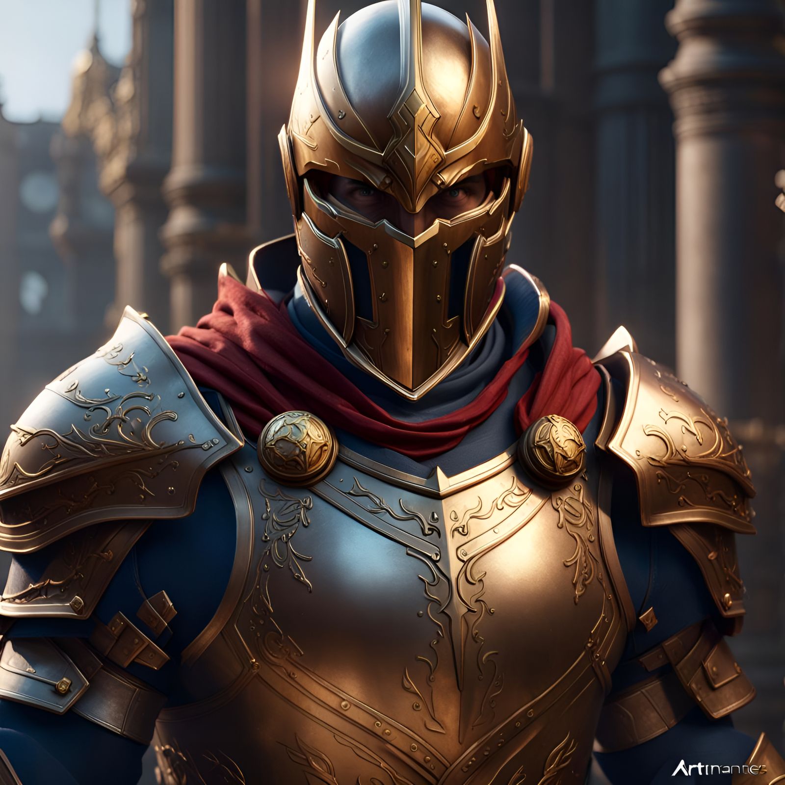Knight Homelander in Anime Style 3D Render