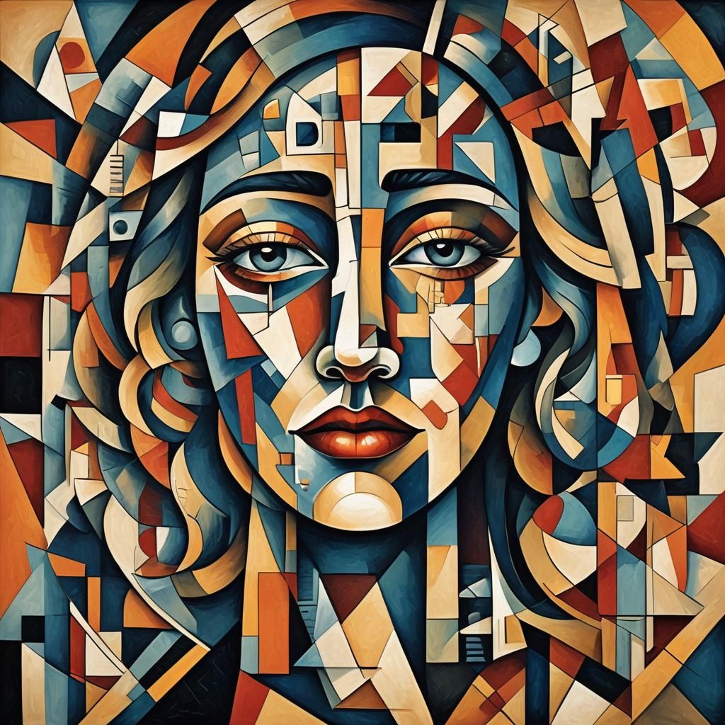 Cubist Geometric Fauvism Art Deco Painting