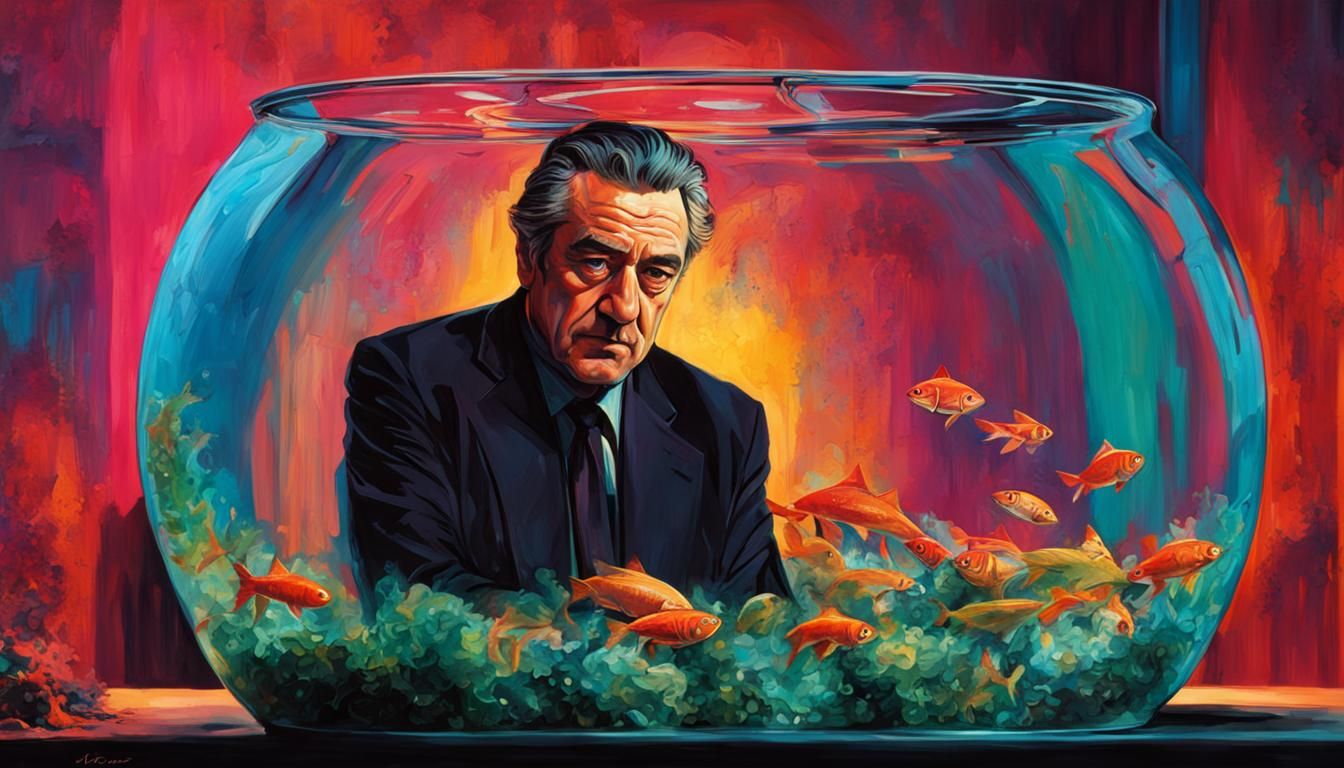 Robert De Niro in Fishbowl with Dramatic Lighting