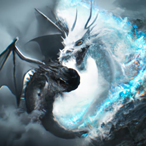 Black and White Dragons Encircling