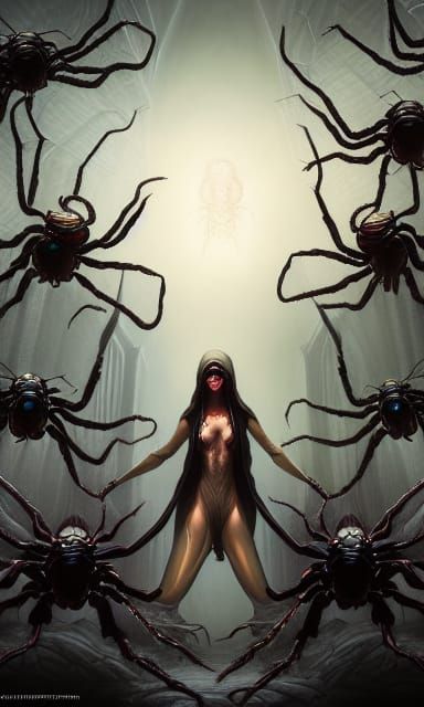 Spider-Woman Dark Fantasy Concept Art in 8K