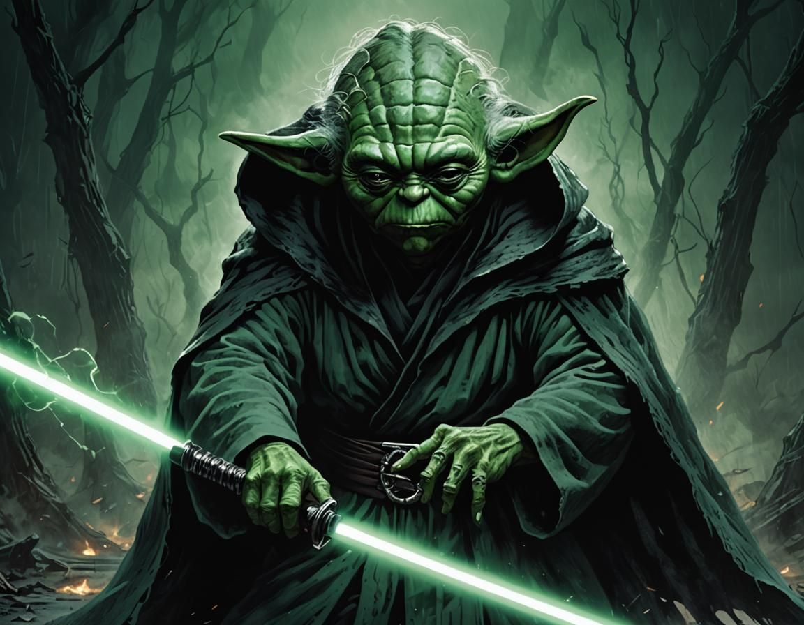 Yoda as Grim Reaper with Lightsaber Scythe
