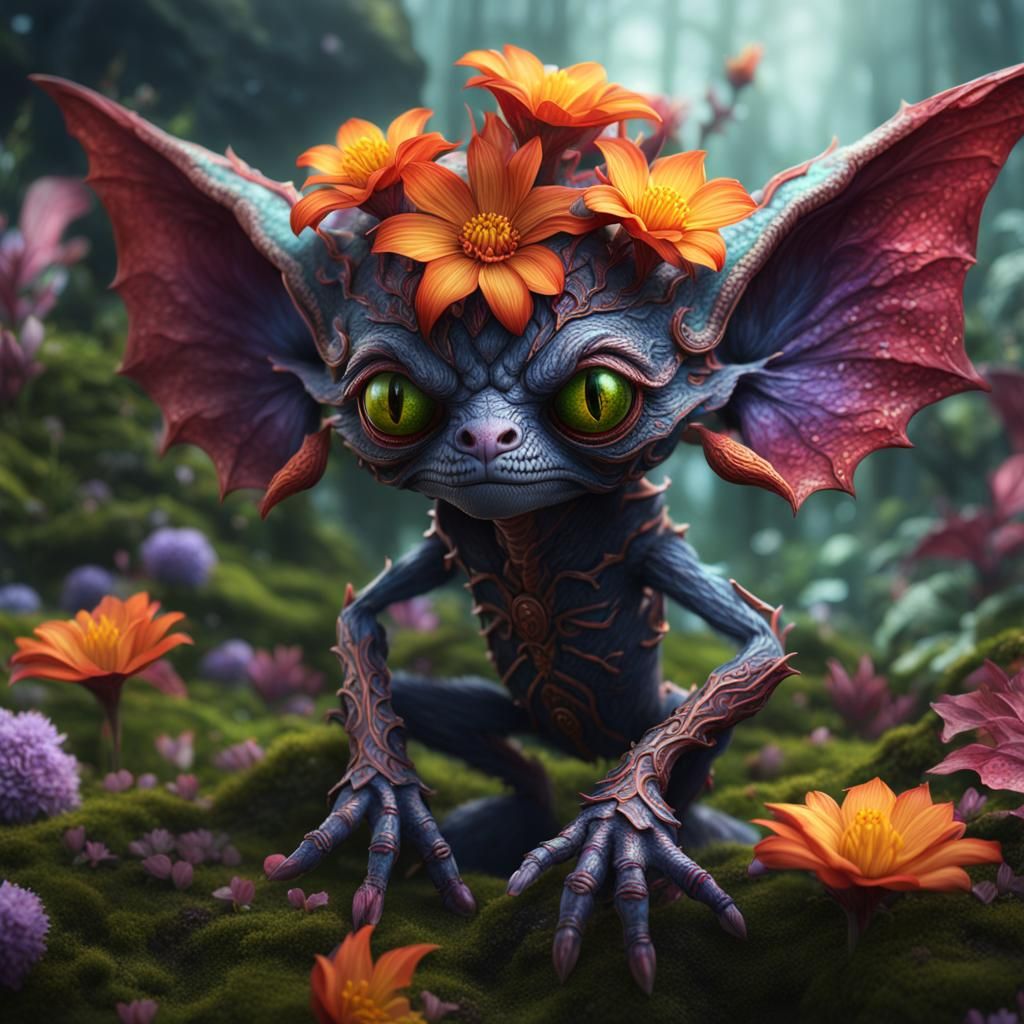 Fantastical Flower Gremlin Matte Painting