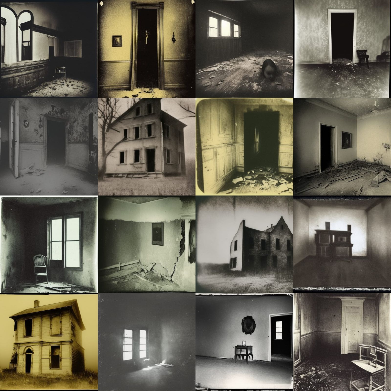 Haunted House: Bizarre Old Photo in Dark Style
