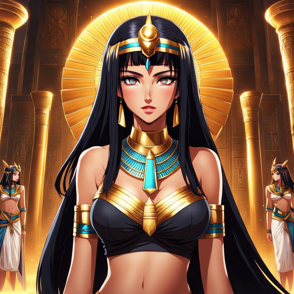 Beautiful Egyptian Anime Girl in Pharaohs Era