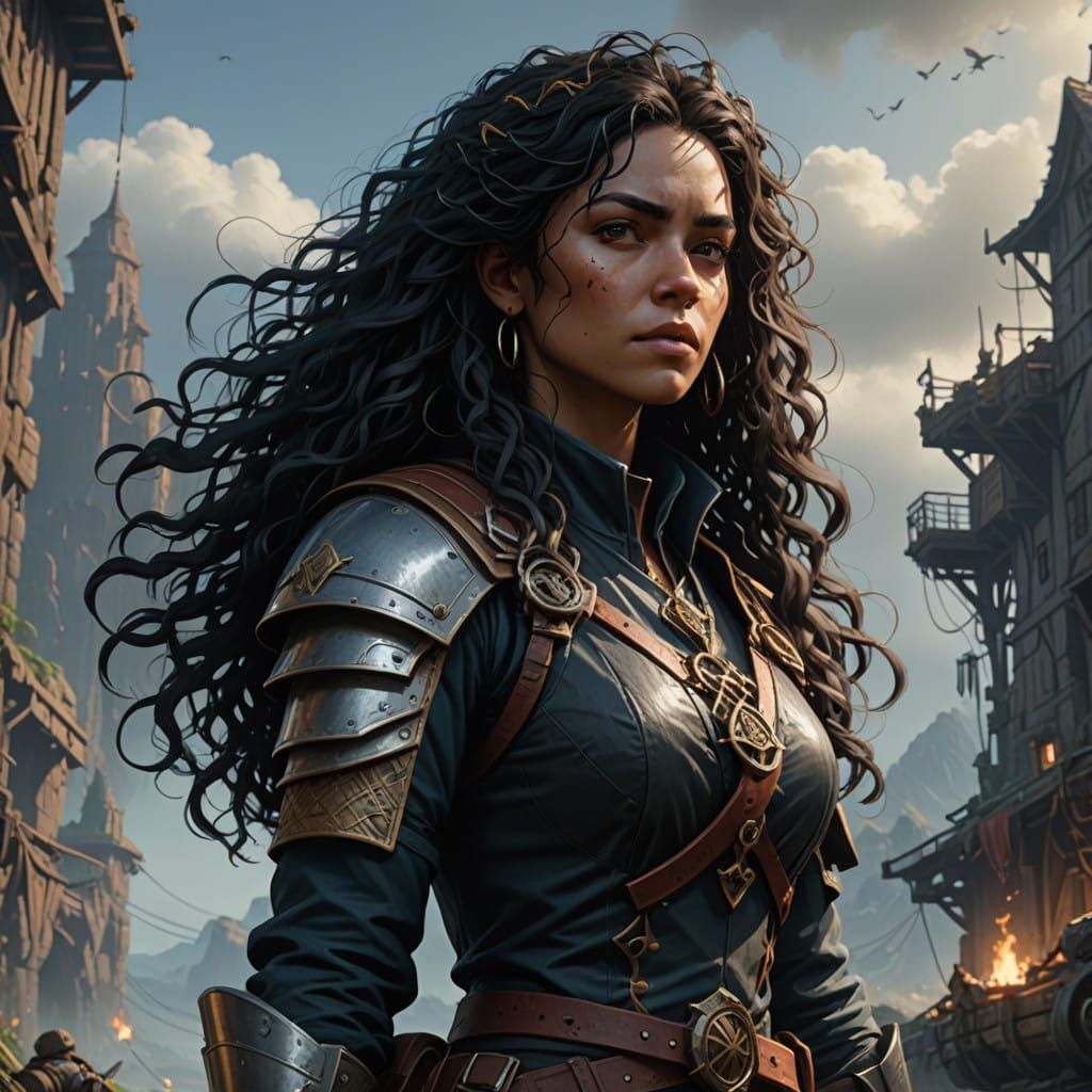 Regal Inquisitor Portrait in Cyberpunk Style