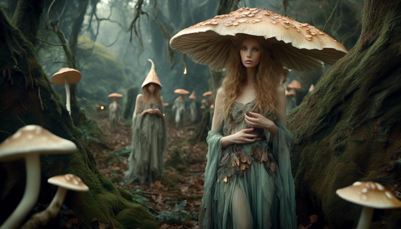Elves in Mystical Forest: Whimsical Fantasy Art