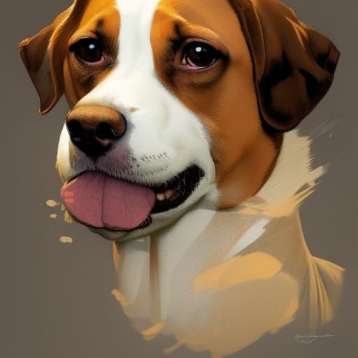 Dog Portrait in Rockwell Style