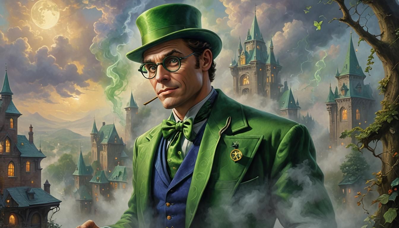 Riddler Portrait in Magic Realism Style
