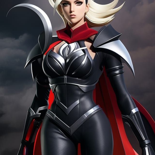 Female Muscle Competitor Portrait in Anime Style