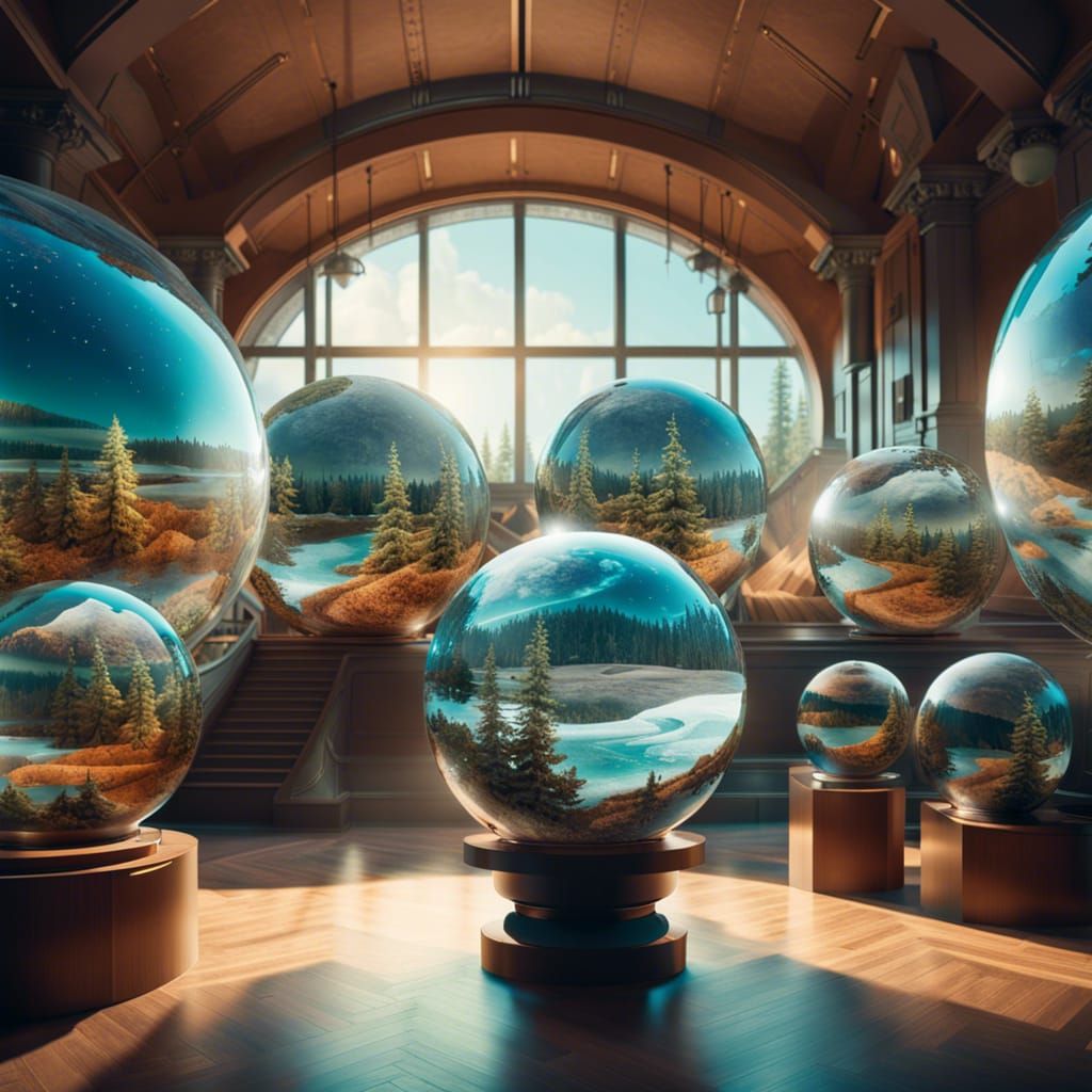 Surreal Museum of Landscapes in Glass Spheres