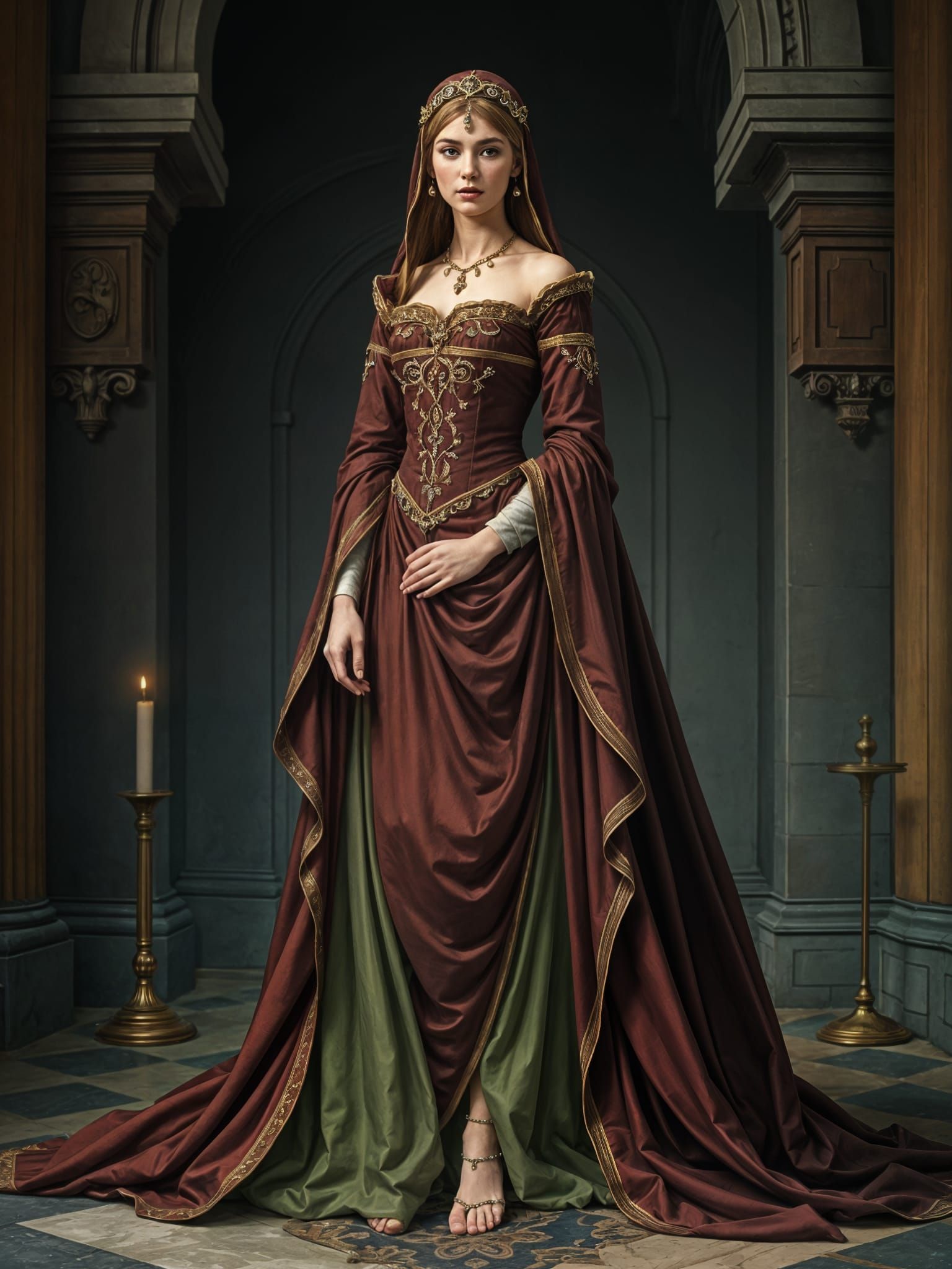 Medieval Princess in Elegant Splendor