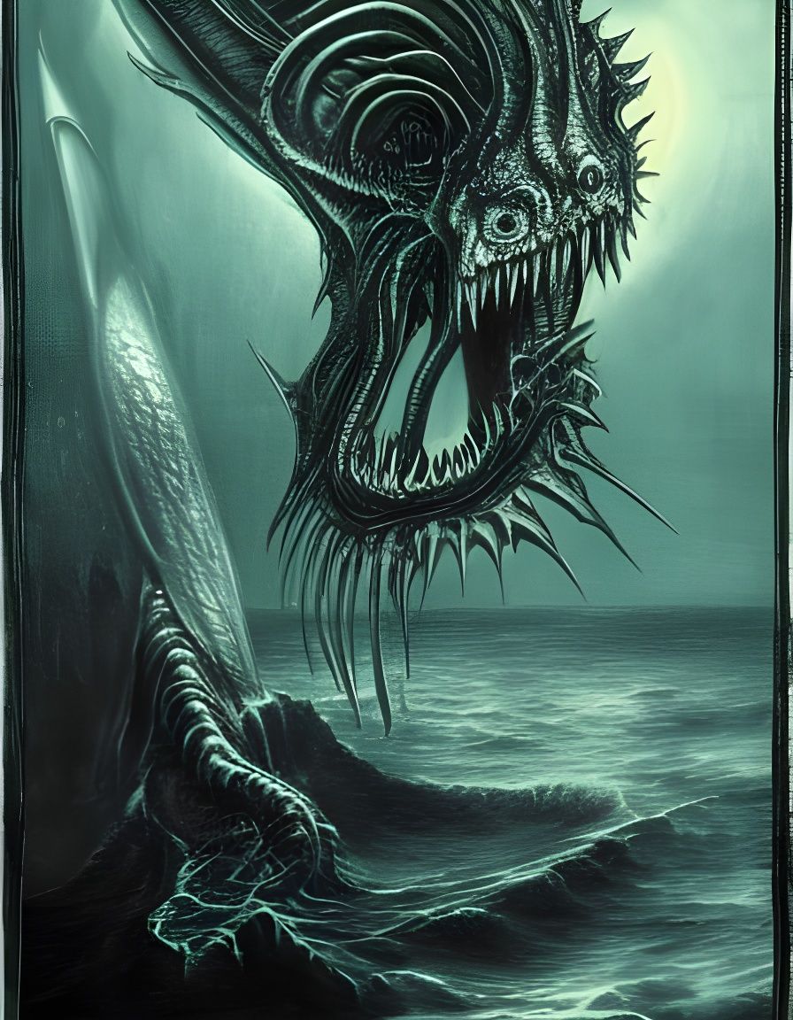 Spawn of Dagon in Engraving Style