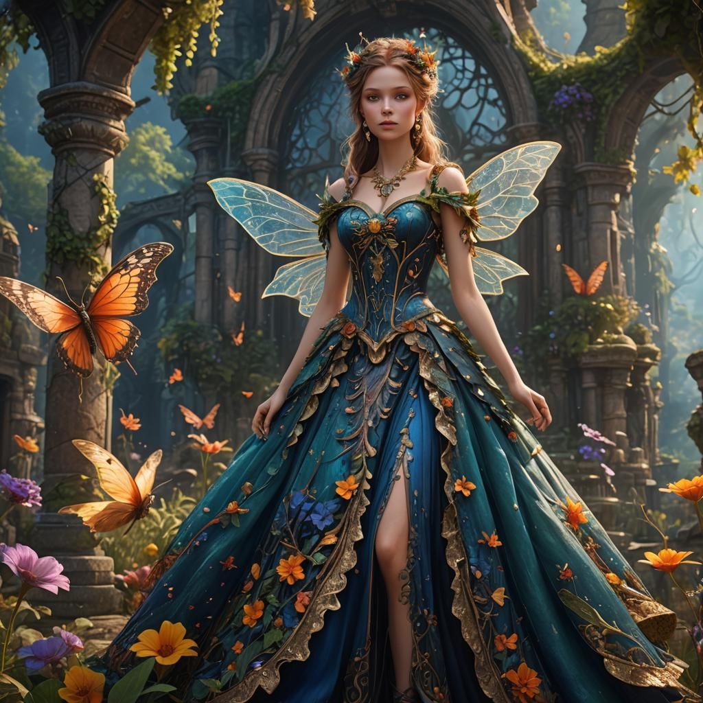 Detailed Fairy in a Beautiful Dress