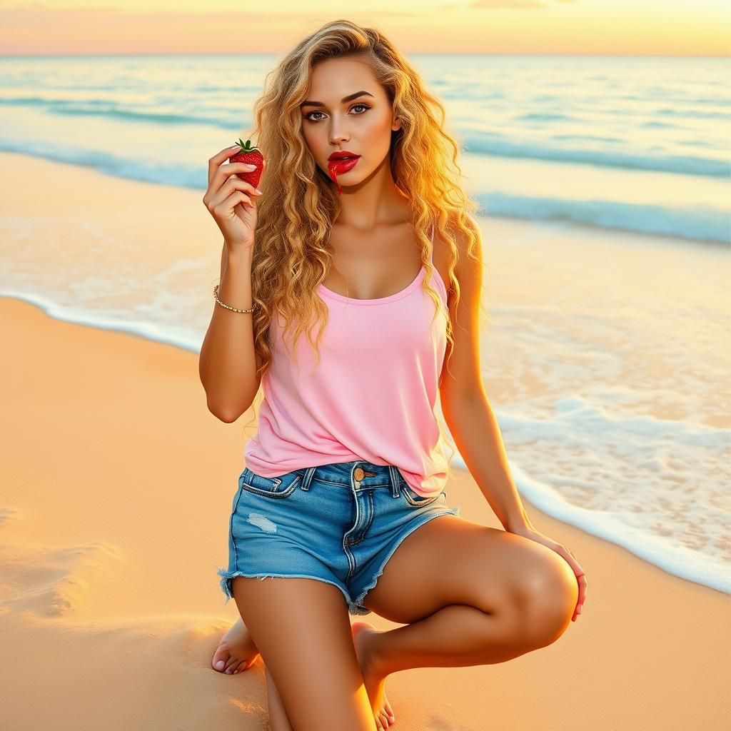 Strawberry Beach: Ukiyo-e Meets Impressionism