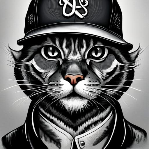 Gangster Alley Cat in Graffiti Art Style