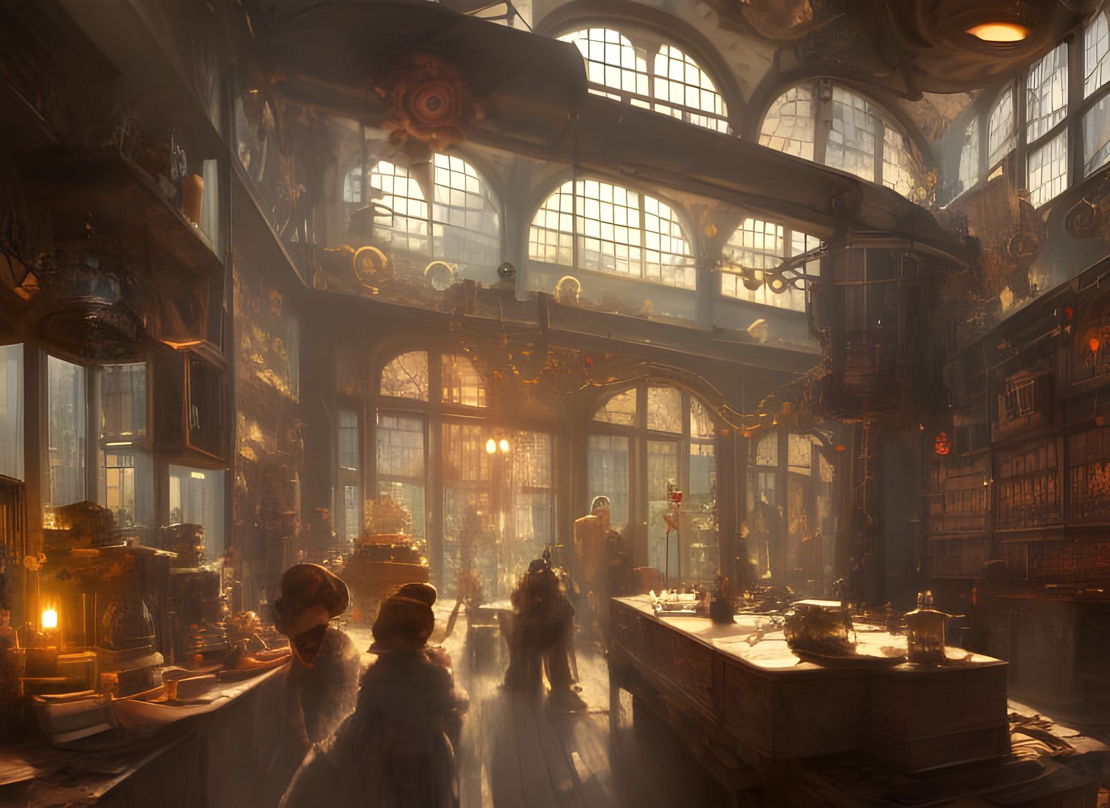 Victorian steampunk alchemist shop