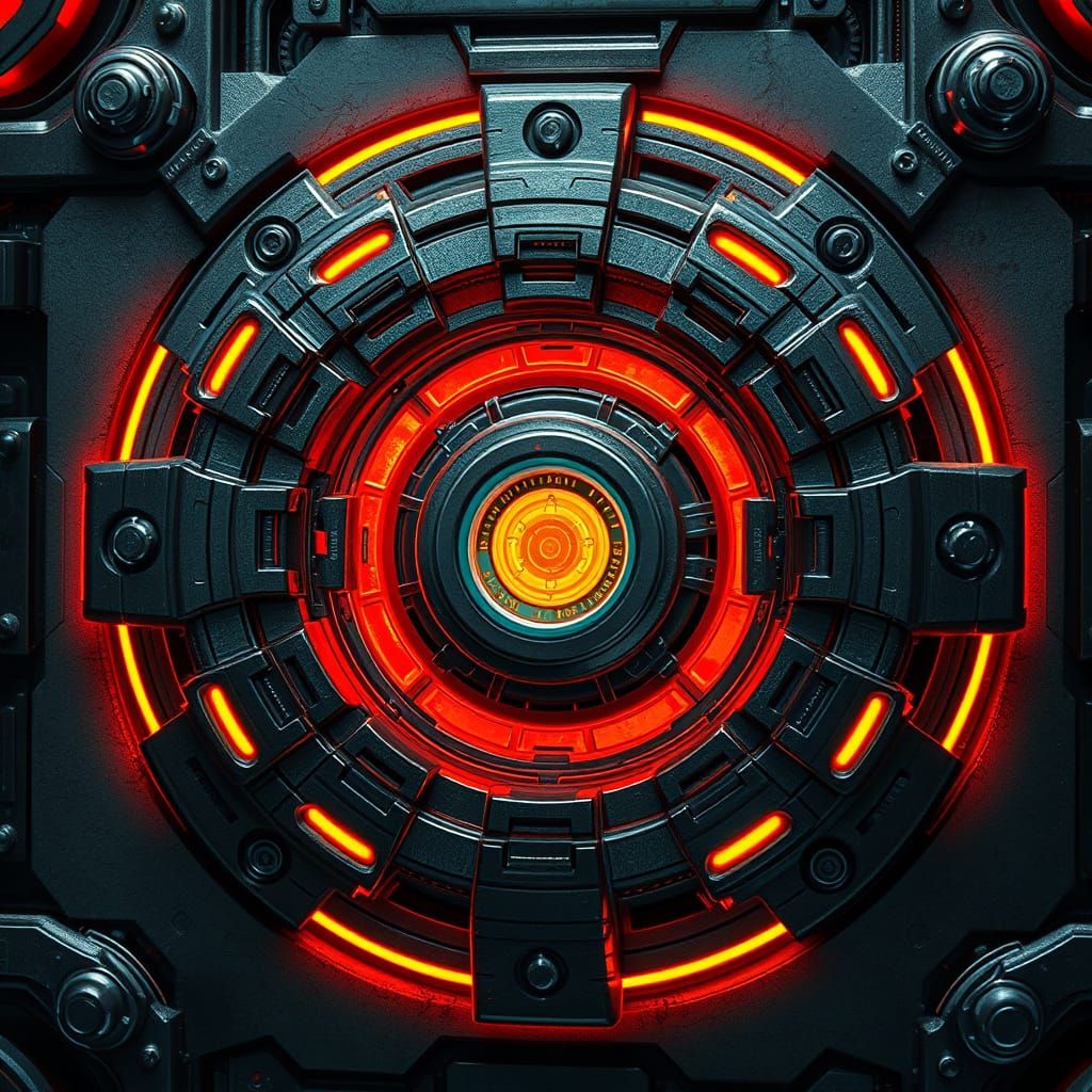 Futuristic Self-Destruct Button in Industrial Style