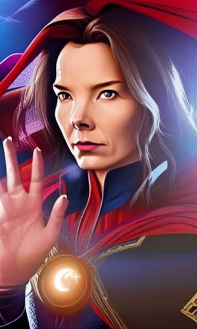 Female Doctor Strange Opens Portals in Realistic Style