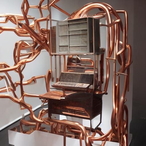 Copper Computer Sculpture at Museum of New Media