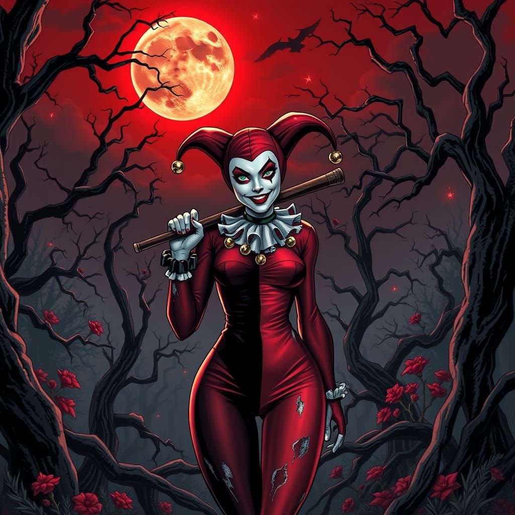 Dark Carnival Queen Reigns Over Crimson Twilight