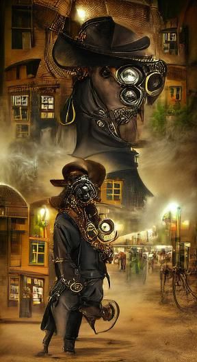 Steampunk Cowboy in Sinister Dark Town