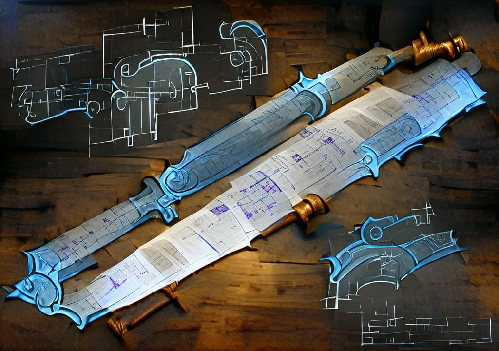Blueprint Two-Handed Sword Concept