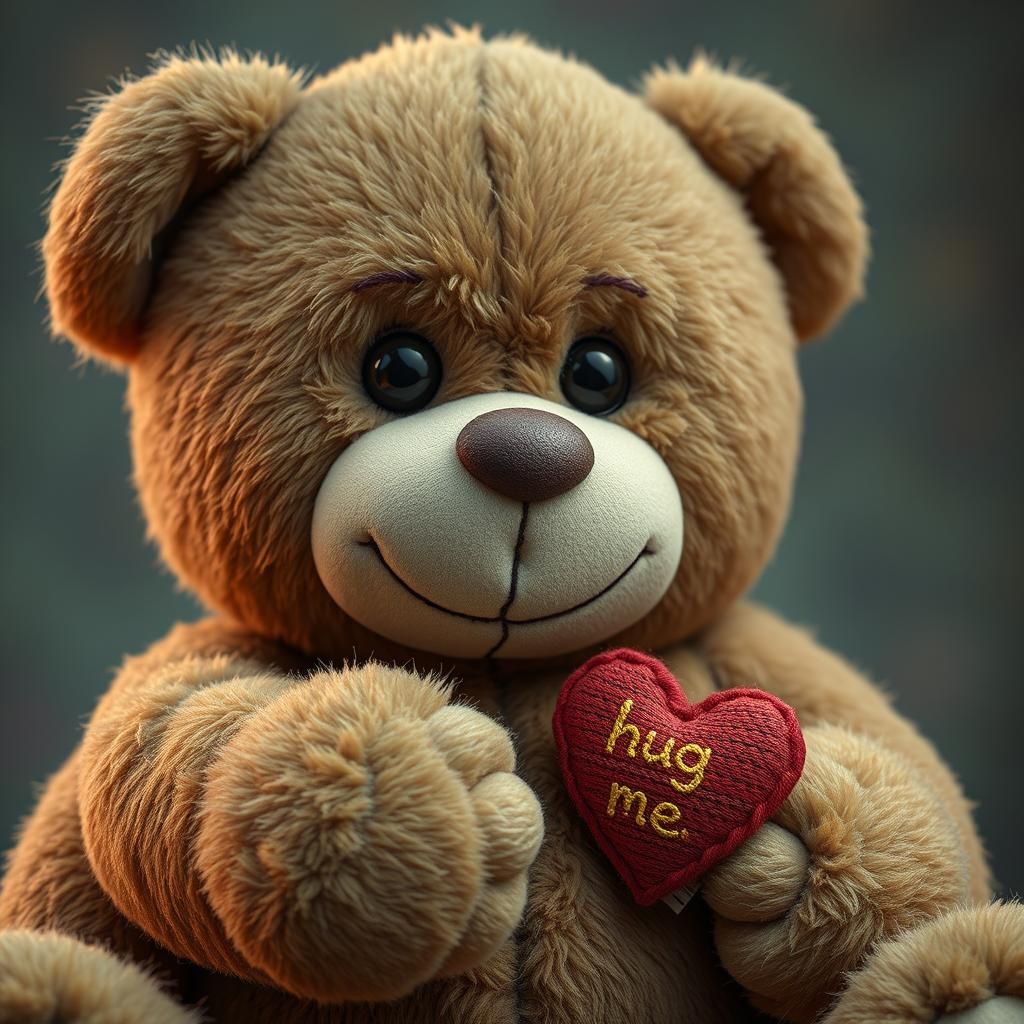 Friendly Teddy Bear in Detailed Matte Painting Style